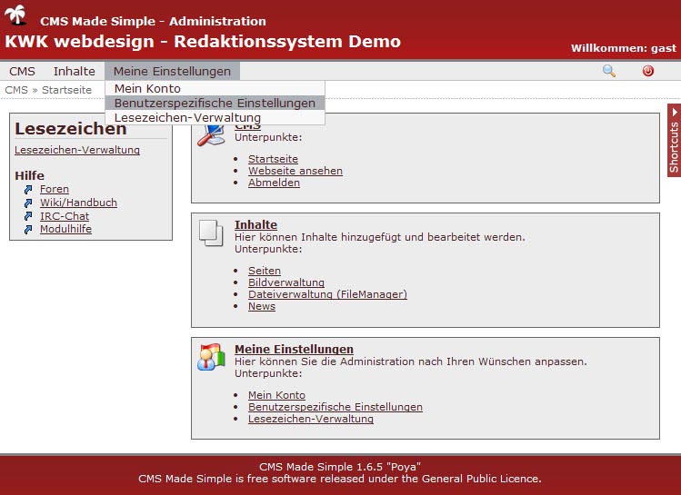 CMS Made Simple - Administration